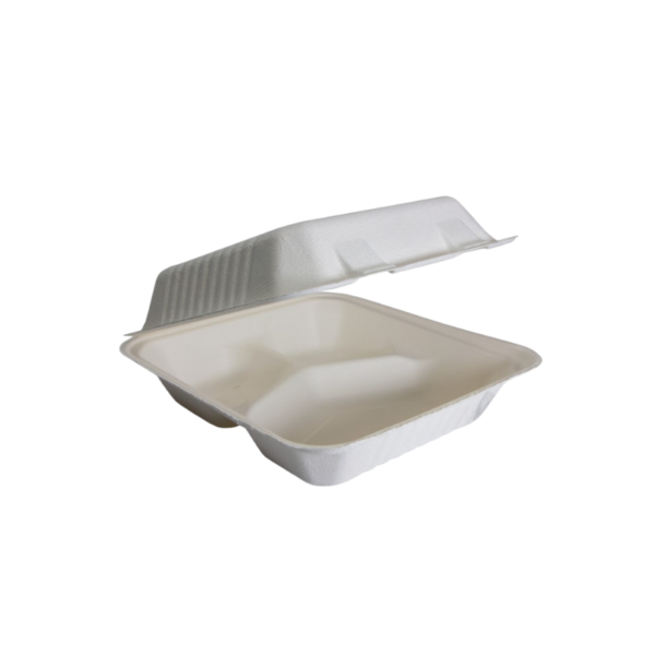 Bandeja biodegradable 9x9 con división